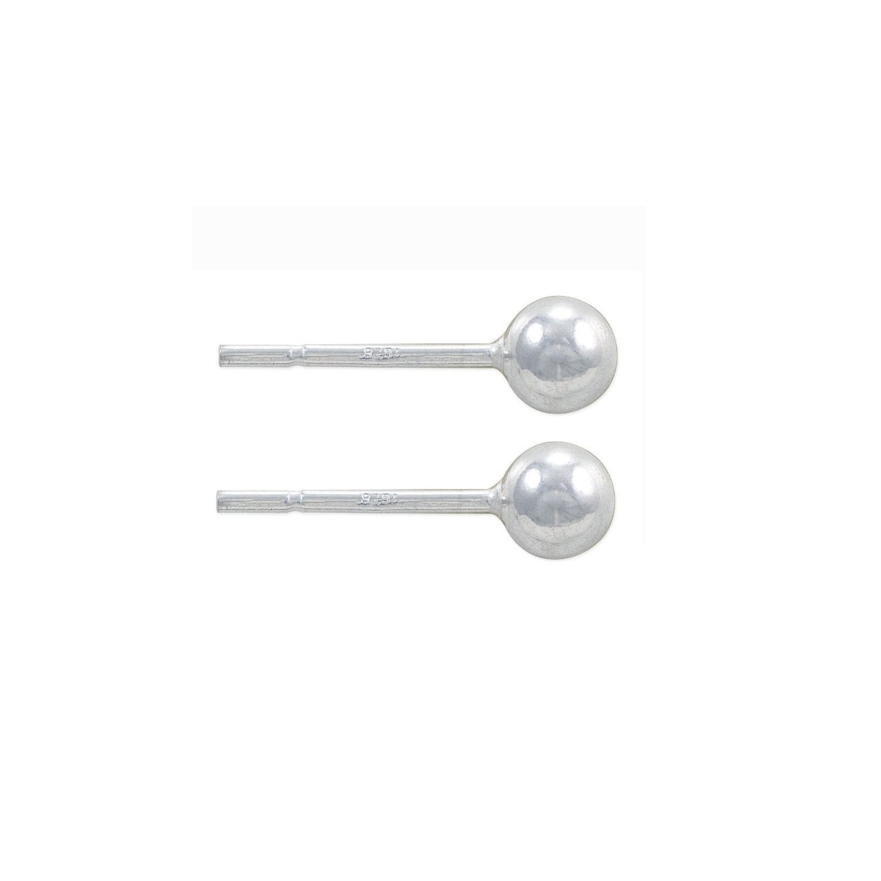 JewelrySupply Sterling Silver 4mm Ball Post Earrings (1 Pair of Sterling Silver Earrings)